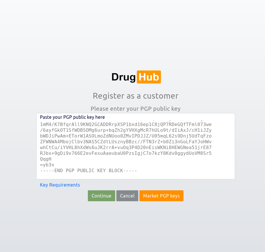 Drughub Market PGP key generation for enhanced account security